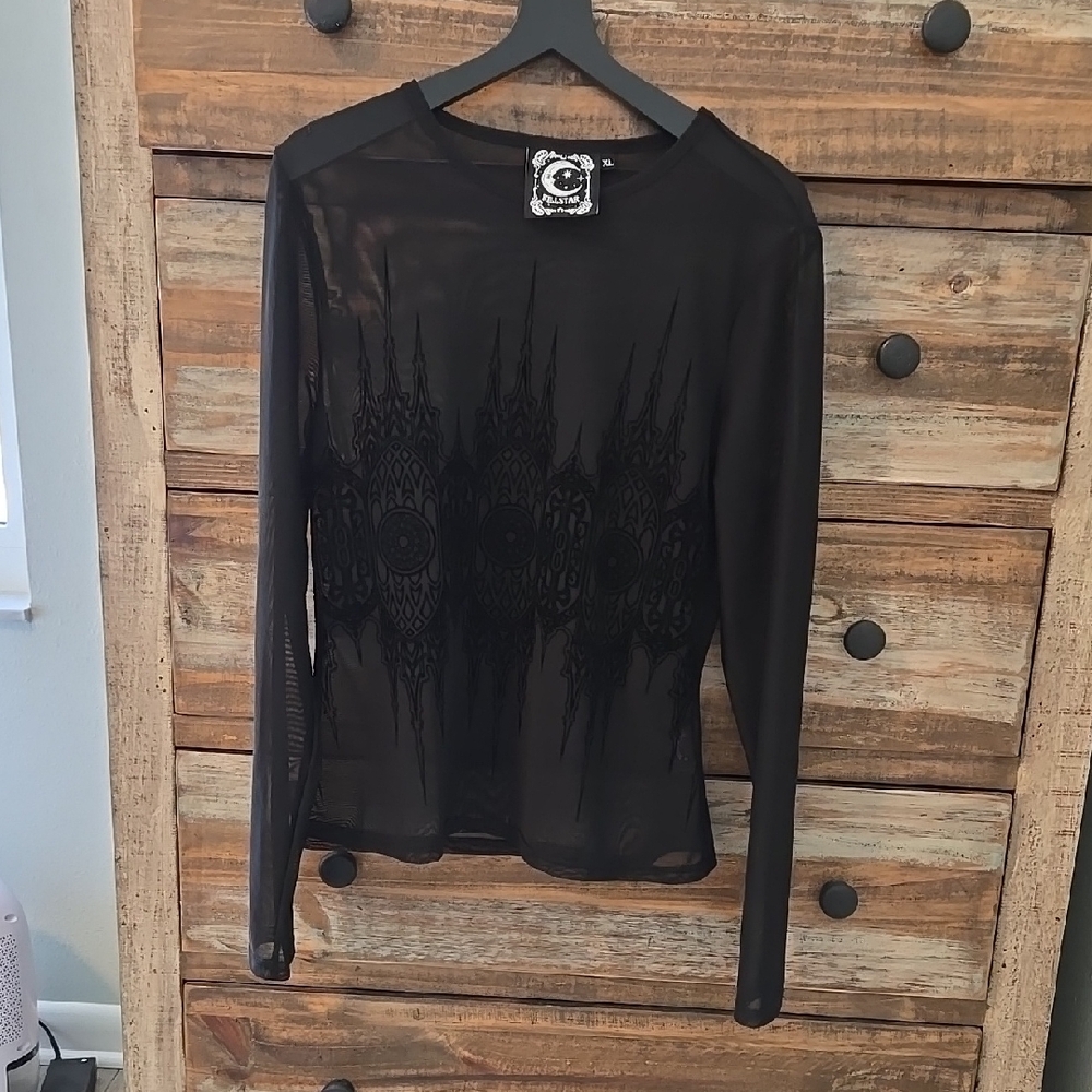KILLSTAR Black Sheer Long Sleeve Top